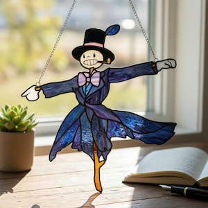 Ho/wl's Mo/vin/g Cas/tle Suncatcher, Raapskop vogelverschrikker raam hangend, G/hi/bli Anime Studio Art Decor Gift