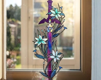 Master Sword Suncatcher Zelda Window Hanging Silent Princess Gamer Gift Fantasy Home Decor Acrylic Art