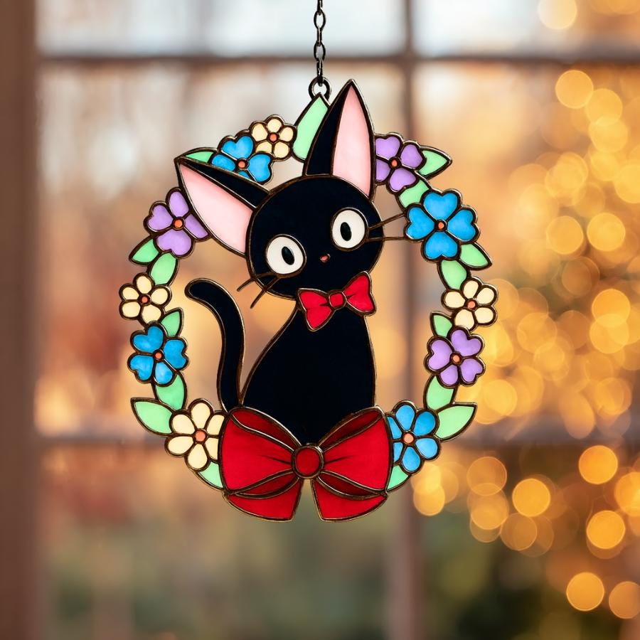 JIJI 黒猫樹脂サンキャッチャー、K.ikiのD.deliveryサービスサン 