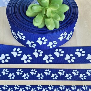 1.5" Paw Print Grosgrain Ribbon – Animal Paw Print Ribbon for Dog & Cat Crafts, 1 Yard