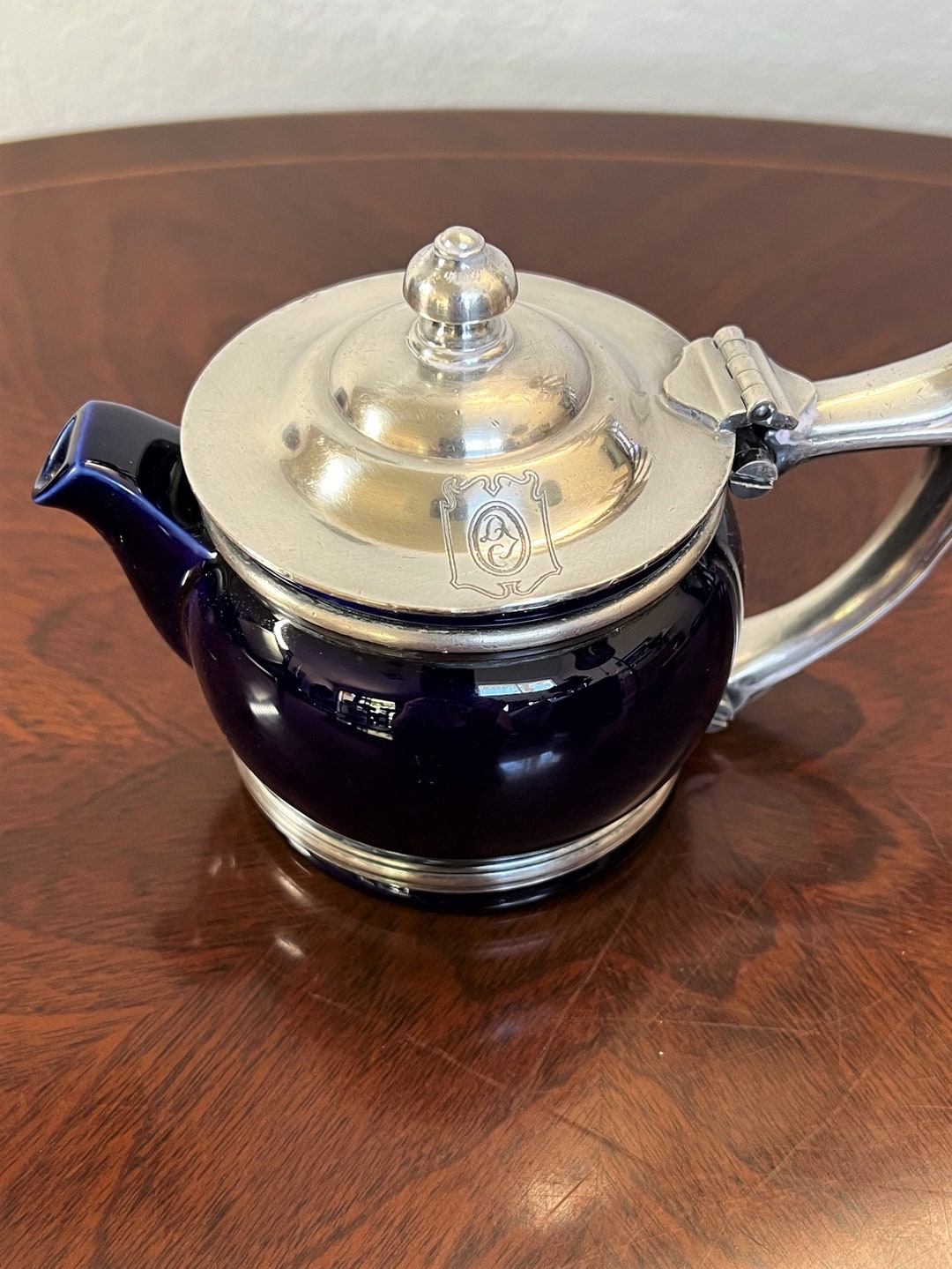 LENOX COBALT BLUE Teapot Hotel Silver Plate Philadelphia Pennsylvania