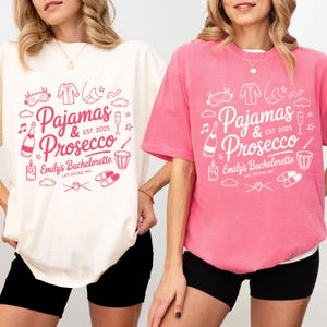 Pajamas & Prosecco Bachelorette Shirt: Custom Spa Party Tee
