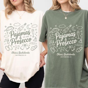 Pajamas & Prosecco Bachelorette Tee: Girls Gone Mild Slumber Party Shirt