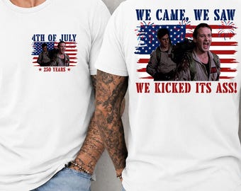 Wir kamen, wir sahen, wir kickten den Esel Shirt, lustiges Film Zitat T-Shirt, Unabhängigkeitstag, Vintage Retro USA T-Shirt