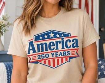 Amerikanische Flagge Shirt, 250 Jahre USA Grafik T-Shirt, 4. Juli Shirt, Patriotic Vintage Style T-Shirt, Unabhängigkeitstag Top für Männer und Frauen