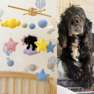 Custom Dog Baby Mobile, Nursery Decor, Hanging Mobile, Cirb Mobile, Nursery Baby Mobile, Baby Shower Gift, Newborn Gift, Christmas Gifts