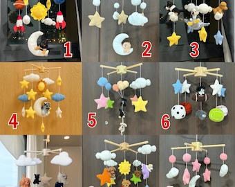 Móvil de perro personalizado para bebé, decoración de habitación infantil personalizada, móvil neutro para habitación infantil, móvil para cuna, regalos para mamá primeriza, regalos para mamá primeriza, regalos de Navidad