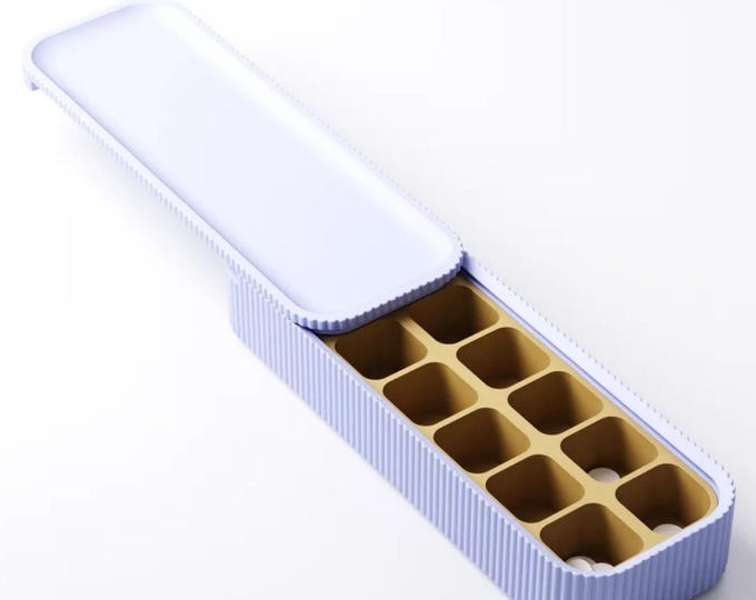 Featured listing image: Modern Pill Case – Sliding Lock, 7/14 Compartment Inserts