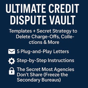 Ultimate Credit Dispute Letter Vault – Delete Charge-Offs, Collections, Inquiries & More (Includes Secret Strategy)
