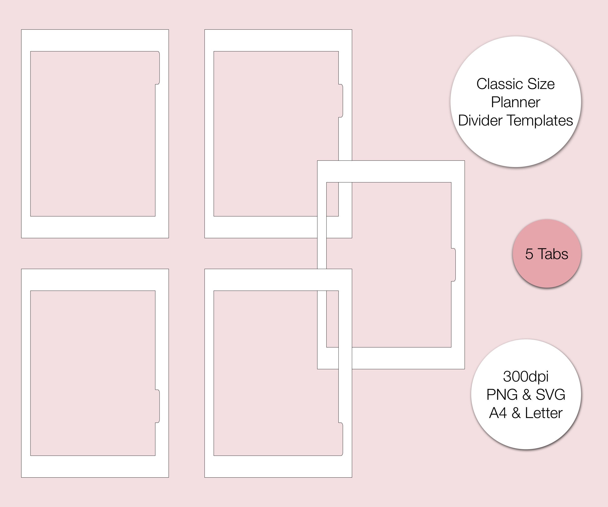 Happy Planner Classic Divider Templates Classic Size 5 Etsy