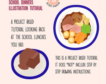 Food Illustration Tutorial | Art Tutorial | PDF Guide | Project Based Course