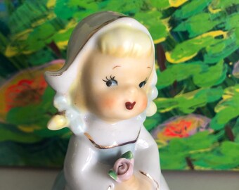 Adorable Little Porcelain Dutch Girl Bell