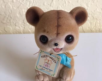 Vintage Josef Originals Flocked Bobblehead Bear
