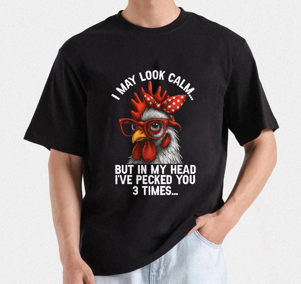 ZAEW Gartenflagge Mit Witzigem Huhn-Spruch 'I May Look Calm…' – Doppelseitig, Wetterfest, 30,5x45,7 Cm – Lustige Deko Für Garten, Hof & Terrasse