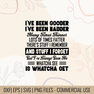 I've Been Gooder I've Been Badder Many Times Thinner Lots Of Times Fatter There's Stuff I Remember And Stuff I Forget T-Shirt & Mug Design