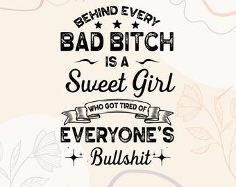 Bad Bitch Funny Quote SVG Design (png, eps, dxf)