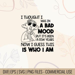 I Thought I Was in a Bad Mood But It's Been a Few Years Now I Guess This Is Who I Am Shirt Design | Gift for Coworker | Bad Mood Quote SVG