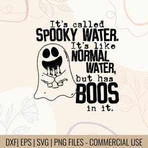 Det kallas läskigt vatten, det är som vanligt vatten men har burop i sig, Svg | Rolig spöke-SVG | Rolig Halloween-design