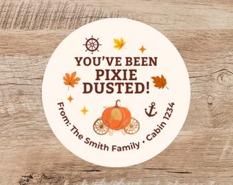 Personalized Pumpkin Pixie Dust Stickers: Fall Cruise Gifts