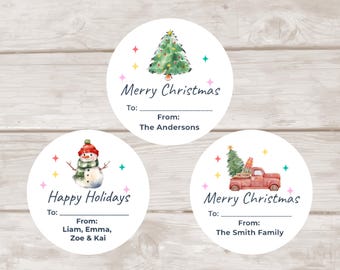Christmas Gift Tag Stickers • Personalized Holiday Stickers