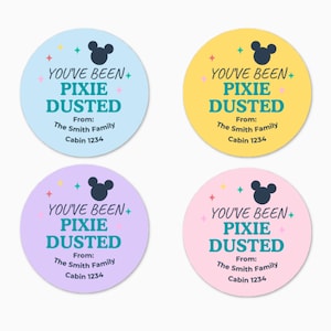Personalized Cruise Gift Stickers: Pixie Dust Labels, Fish Extender Gifts