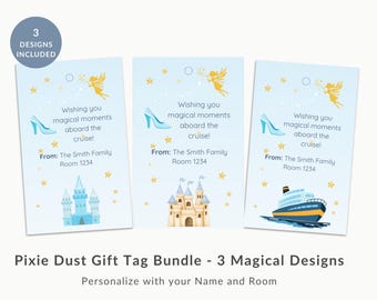 Personalized Pixie Dust Gift Tags: Cruise Door Gifts, Fish Extender Exchange (PDF File)