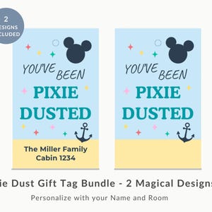 Personalized Pixie Dust Gift Tags: Cruise Door Treats, Fish Extender Exchange (PDF File)