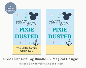 Personalized Pixie Dust Gift Tags: Cruise Door Treats, Fish Extender Exchange (PDF File)