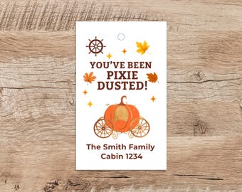 Personalized Pumpkin Pixie Dust Gift Tags: Fall Cruise Gifts (PDF File)