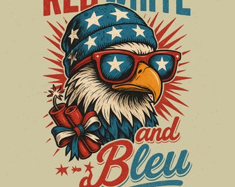 Red White and Bleu Eagle PNG, 4th of July (Digital Download)
