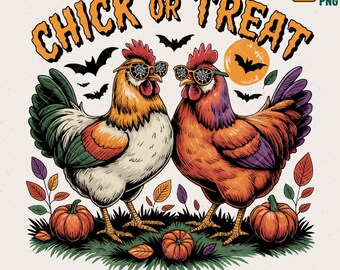 Halloween Chicken PNG, Chick Or Treat Design