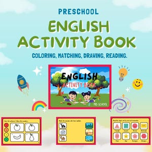 2025 English Activity Book for Ages 4–6| Printable Learning Worksheets & Puzzles