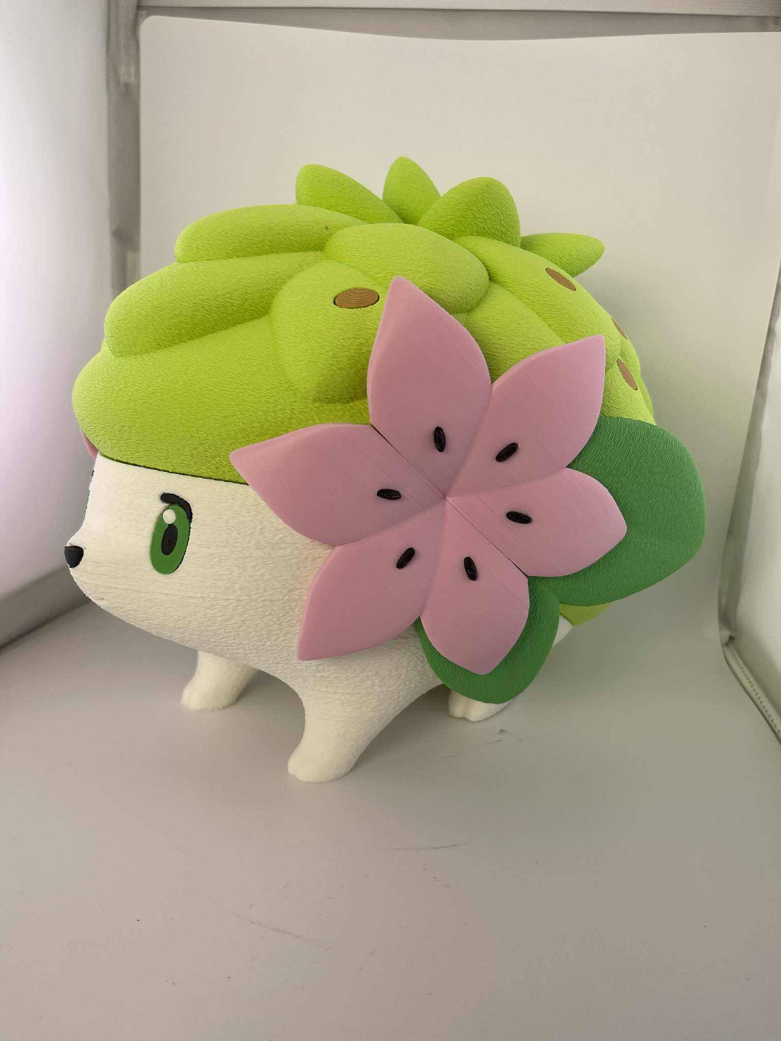 Giant 12-inch Shaymin Pokémon Figure - 3D Printed Mythical Grass