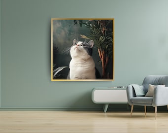 Cat artistic Digital Art Print,Wall Art, Cat Animal , Digital Download