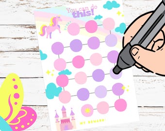 Reward Chart, Chore Chart, Unicorn