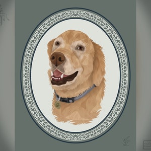 Custom Cameo Pet Portrait, Gift for Pet Lover, Memorial Portrait, Personalized Pet Print image 8