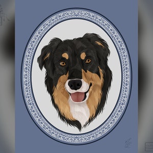 Custom Cameo Pet Portrait, Gift for Pet Lover, Memorial Portrait, Personalized Pet Print image 5