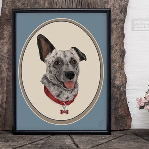 Cameo Pet Portrait, Bust Style Drawing, Gift for Pet Lover, Memorial Portrait, Personalized Print