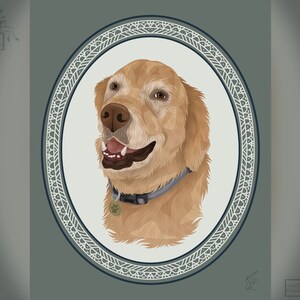 Custom Cameo Pet Portrait, Gift for Pet Lover, Memorial Portrait, Personalized Pet Print image 7