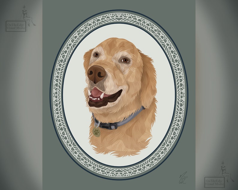 Custom Cameo Pet Portrait, Gift for Pet Lover, Memorial Portrait, Personalized Pet Print image 7