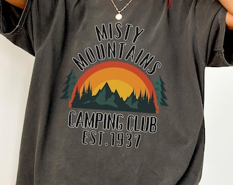 Misty Mountains Camping Club T-Shirt: Comfort Colors Fantasy Tee