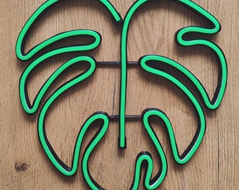 Custom LED Neon Sign – Monstera Leaf Light, Botanical Wall Decor, Plant Lover Gift, Boho Jungle Room Light