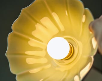 Luxury Ceramic Flower LED Pendant Lamp: Nordic Modern Copper Hanging Light