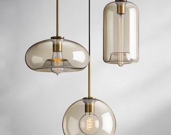 Luxury Modern Loft Glass Pendant Light: Industrial Hanging Lamp