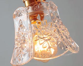 3 Styles Nordic Flower Glass Pendant Lights – Vintage-Inspired Elegance