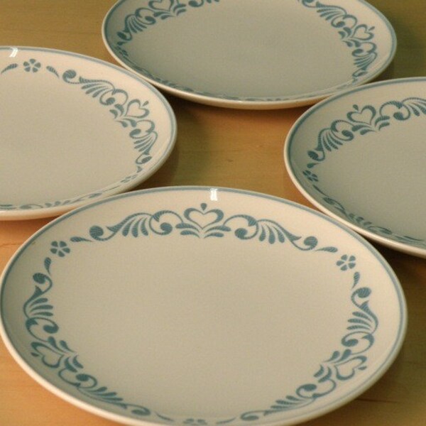 Franciscan Bread Plates in Blue Fancy Pattern (4)