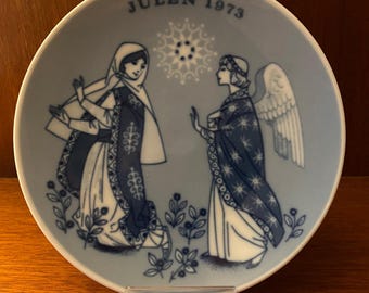 Vintage Porsgrund Norway Christmas Plate: Limited Edition 1970
