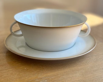 Rosenthal Studio-Linie MCM Cream Soup Bowls and Saucers in Dawn Pattern