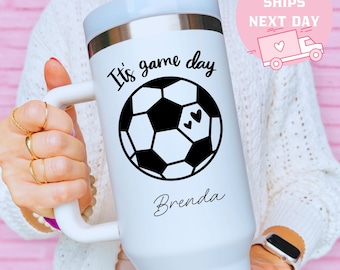 Soccer Mom Tumbler, Personalized Game Day Cup, Soccer Lover Gift, Custom Soccer Mom Cup, Soccer Player Gift, Soccer Coach Cup