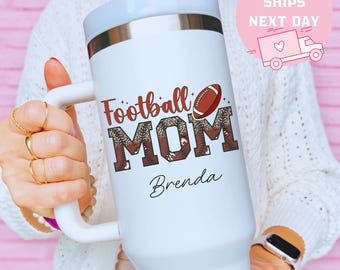 Football Mom Personalized Cup, Football Mom Cup, Football Mom Gift, Personalized Football Mom, Football Mom Birthday